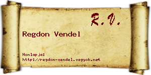 Regdon Vendel névjegykártya